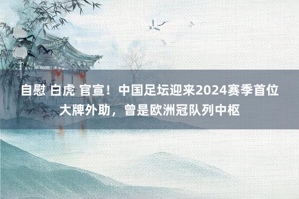 自慰 白虎 官宣！中国足坛迎来2024赛季首位大牌外助，曾是欧洲冠队列中枢