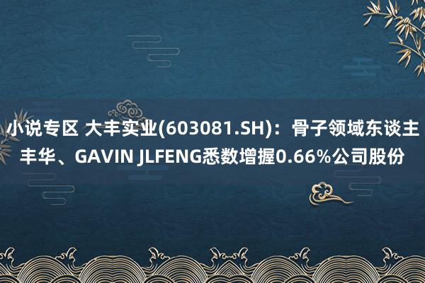 小说专区 大丰实业(603081.SH)：骨子领域东谈主丰华、GAVIN JLFENG悉数增握0.66%公司股份