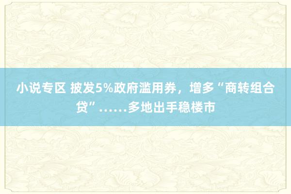 小说专区 披发5%政府滥用券，增多“商转组合贷”……多地出手稳楼市