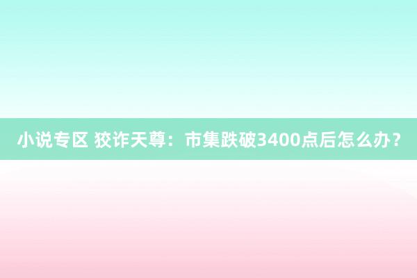 小说专区 狡诈天尊：市集跌破3400点后怎么办？