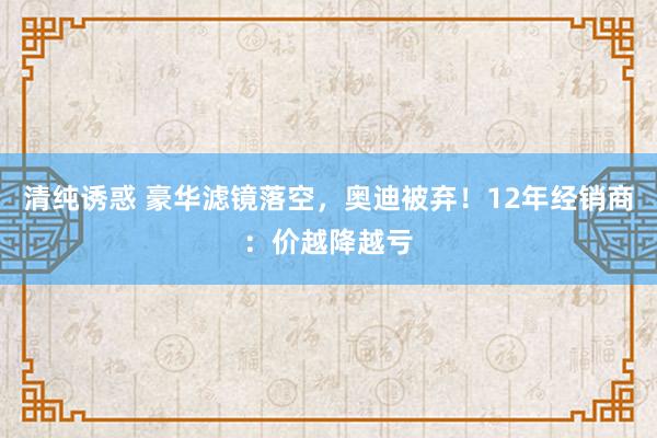 清纯诱惑 豪华滤镜落空，奥迪被弃！12年经销商：价越降越亏