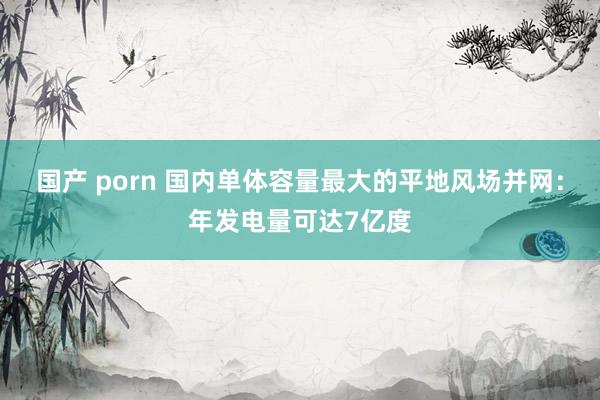 国产 porn 国内单体容量最大的平地风场并网：年发电量可达7亿度