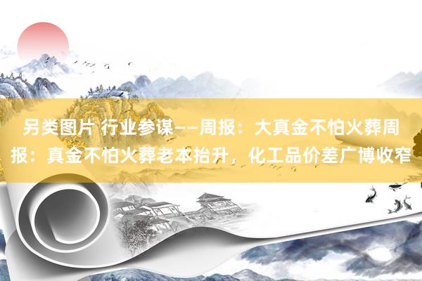 另类图片 行业参谋——周报:大真金不怕火葬周报:真金不怕火葬老本抬升,化工品价差广博收窄