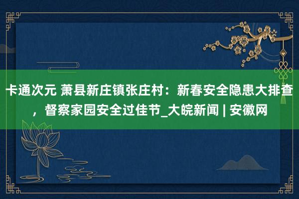 卡通次元 萧县新庄镇张庄村：新春安全隐患大排查，督察家园安全过佳节_大皖新闻 | 安徽网