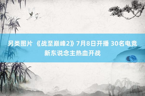 另类图片 《战至巅峰2》7月8日开播 30名电竞新东说念主热血开战