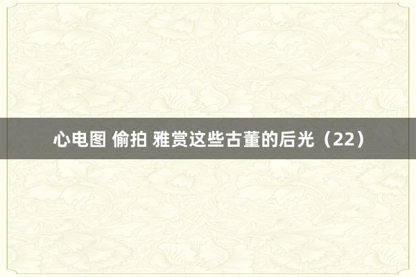 心电图 偷拍 雅赏这些古董的后光（22）