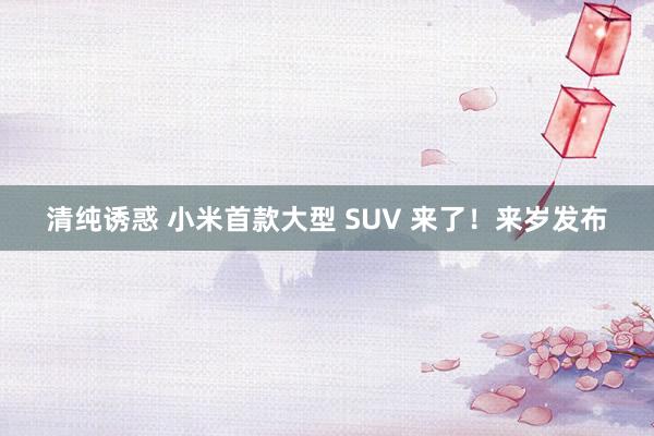清纯诱惑 小米首款大型 SUV 来了！来岁发布
