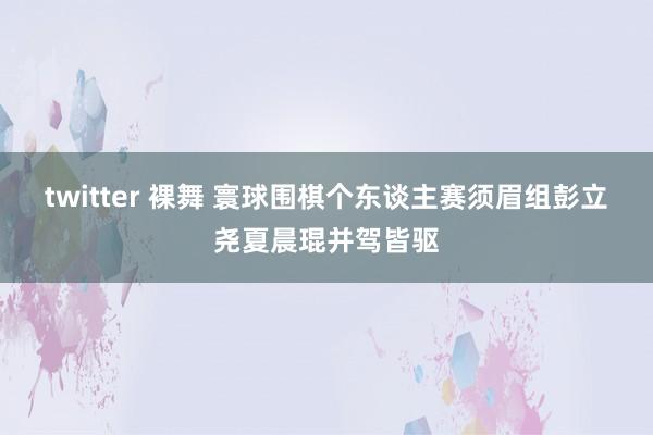 twitter 裸舞 寰球围棋个东谈主赛须眉组彭立尧夏晨琨并驾皆驱