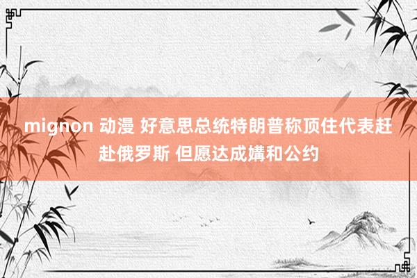 mignon 动漫 好意思总统特朗普称顶住代表赶赴俄罗斯 但愿达成媾和公约