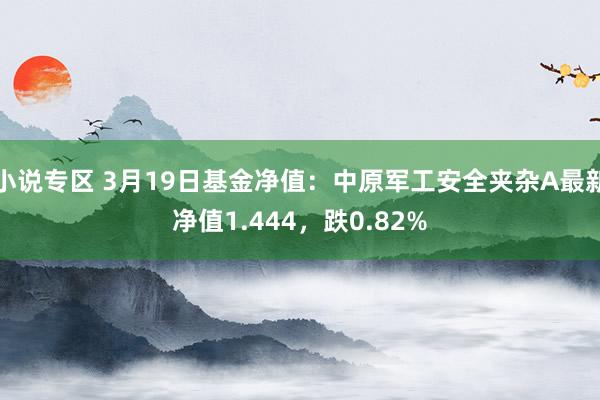 小说专区 3月19日基金净值：中原军工安全夹杂A最新净值1.444，跌0.82%