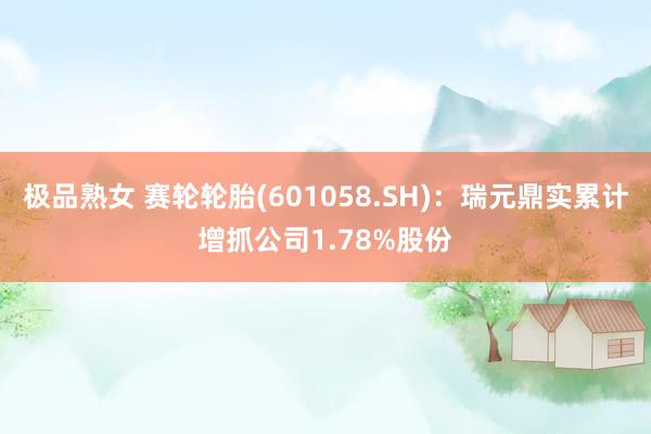 极品熟女 赛轮轮胎(601058.SH)：瑞元鼎实累计增抓公司1.78%股份