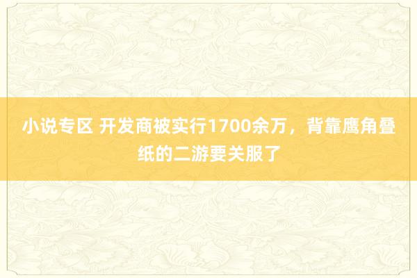 小说专区 开发商被实行1700余万，背靠鹰角叠纸的二游要关服了