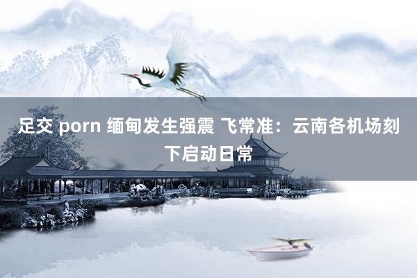 足交 porn 缅甸发生强震 飞常准：云南各机场刻下启动日常