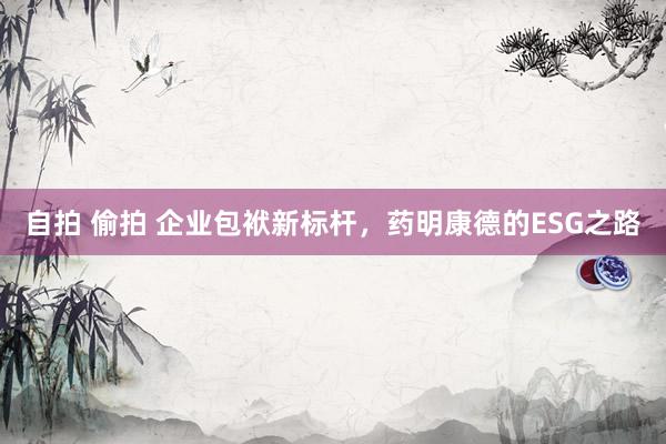 自拍 偷拍 企业包袱新标杆，药明康德的ESG之路