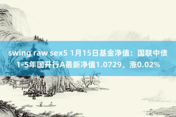 swing raw sex5 1月15日基金净值：国联中债1-5年国开行A最新净值1.0729，涨0.02%