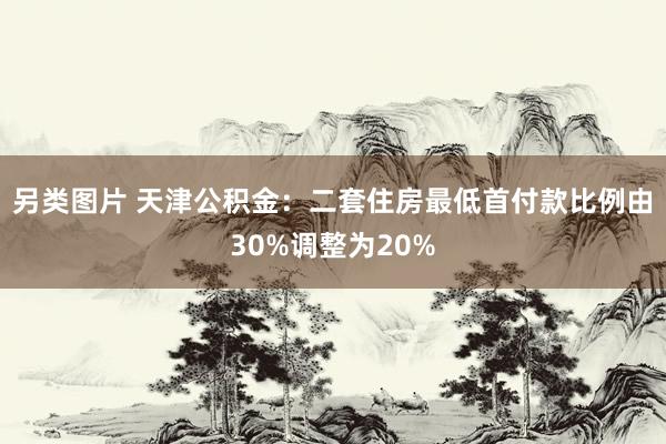 另类图片 天津公积金：二套住房最低首付款比例由30%调整为20%