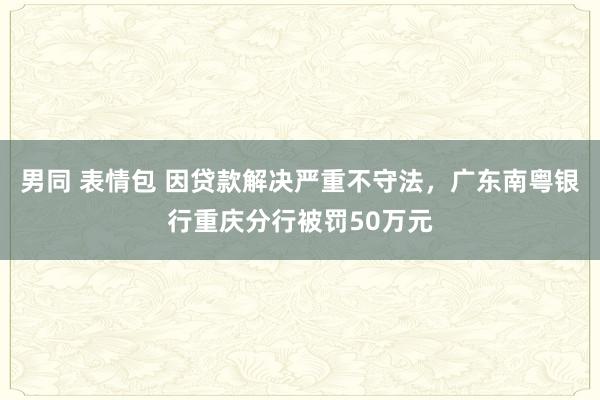 男同 表情包 因贷款解决严重不守法，广东南粤银行重庆分行被罚50万元