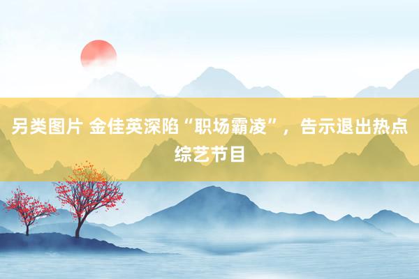 另类图片 金佳英深陷“职场霸凌”，告示退出热点综艺节目