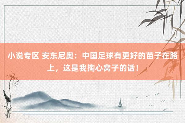 小说专区 安东尼奥：中国足球有更好的苗子在路上，这是我掏心窝子的话！