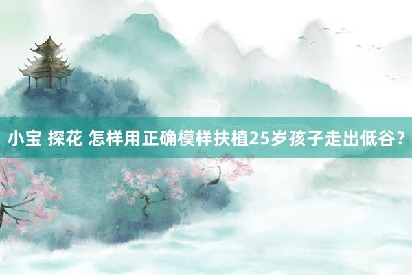 小宝 探花 怎样用正确模样扶植25岁孩子走出低谷？