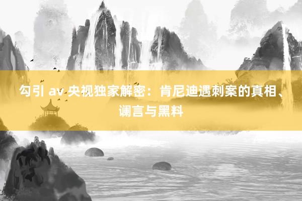 勾引 av 央视独家解密：肯尼迪遇刺案的真相、谰言与黑料