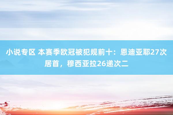 小说专区 本赛季欧冠被犯规前十：恩迪亚耶27次居首，穆西亚拉26递次二