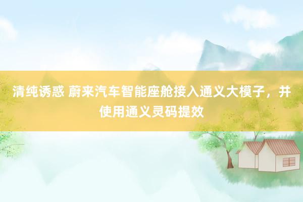 清纯诱惑 蔚来汽车智能座舱接入通义大模子，并使用通义灵码提效