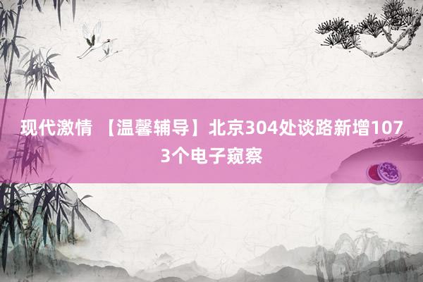 现代激情 【温馨辅导】北京304处谈路新增1073个电子窥察