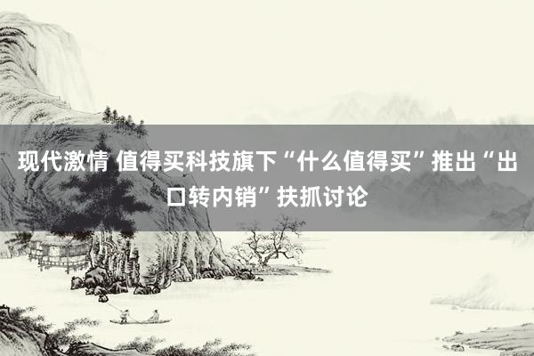 现代激情 值得买科技旗下“什么值得买”推出“出口转内销”扶抓讨论