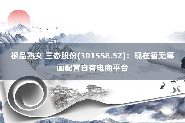 极品熟女 三态股份(301558.SZ)：现在暂无筹画配置自有电商平台