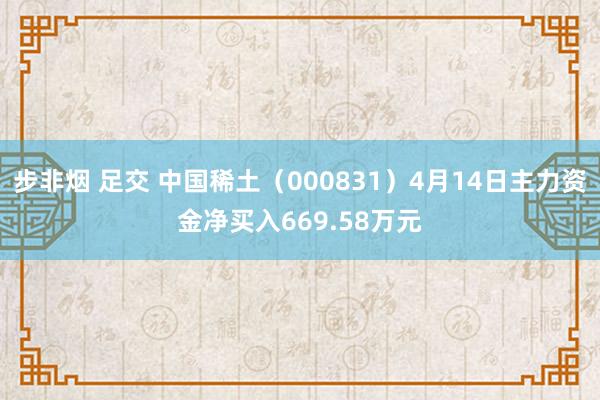 步非烟 足交 中国稀土（000831）4月14日主力资金净买入669.58万元
