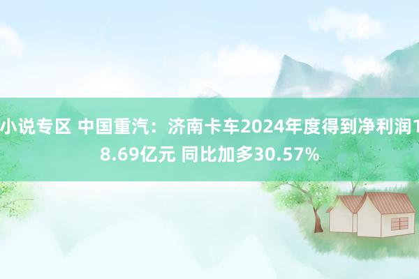 小说专区 中国重汽：济南卡车2024年度得到净利润18.69亿元 同比加多30.57%