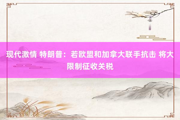 现代激情 特朗普：若欧盟和加拿大联手抗击 将大限制征收关税