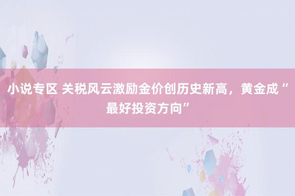 小说专区 关税风云激励金价创历史新高，黄金成“最好投资方向”