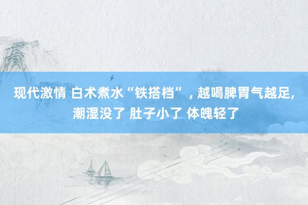 现代激情 白术煮水“铁搭档” ， 越喝脾胃气越足， 潮湿没了 肚子小了 体魄轻了